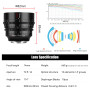 7Artisans 14 mm T2.9 Crame Complète 114 ° Lentille Large Angle,Compatible pour Panasonic S1 S1H S5, Leica SL SL2, Noir