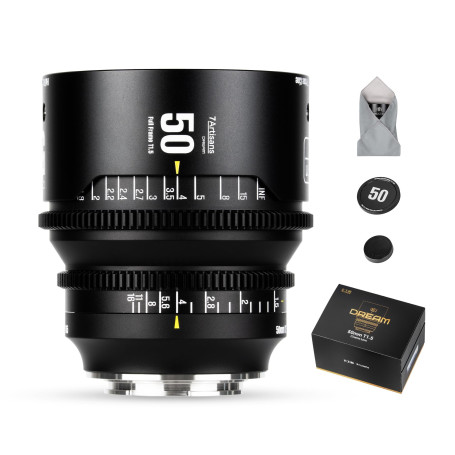 7artisans 50 mm T1.5 Dream Series Objectif Cinéma, Plein Format et Grande Ouverture, Objectif à Focale Fixe à Mise au Point Manu