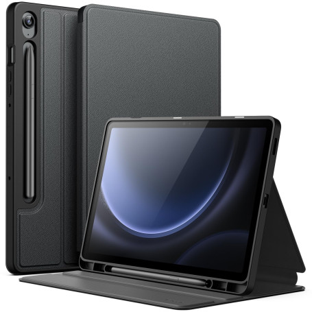 JETech Coque pour Samsung Galaxy Tab S10 Lite/S10 FE/S9 FE 10,9", Noir | Support Multi-Angle, S Pen Porte-Stylet, Étui Housse de