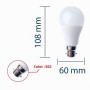 Velamp Ampoule LED SMD, standard A60, 9W / 806lm, culot B22 (France), Blanc