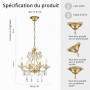 WUZUPS Lustre Bougie En Cristal Pendentif Plafonnier Plafonnier Luminaire Moderne pour Chambre Couloir Bar Cuisine Salle De Bain