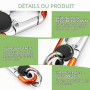 4 PCS Mousqueton Porte Clé Voiture avec Alliage de Zinc, Double Anneau, Porte Clef Solide et Léger pour Homme et Femme, Noir Ble