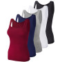 BQTQ Lot de 5 Débardeur Femme Col Carré Extensible Tank Tops sans Manches | Débardeur Femmes Décontractés Été Tank Top, Ajustée 