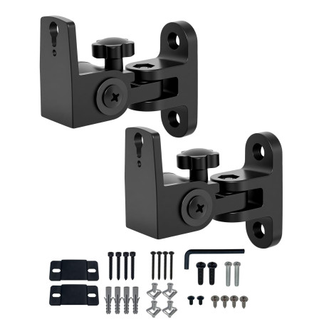 Howonder BS-218pro Support Mural pour Enceintes pour Petites Enceintes, Support Enceinte Murale, Poids Max 30 lbs (2 Packs Noirs