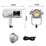 Lampe de studio LED COB 600 W bicolore 2700 K-6500 K à intensité variable avec écran OLED DMX512 10 modes de scène CRI élevé pou