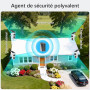 4K Camera Surveillance WiFi Exterieure sans Fil,4 Cam-Kit avec Home Station/Double Objectif/Camera Solaire,360° PTZ Sécurité à D
