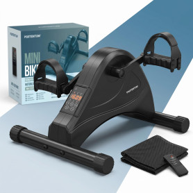 PORTENTUM Pedalier d'appartement Senior – Version Manuelle ou motorisée – Mini Velo Bras et Jambes avec Tapis antidérapant et éc