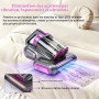 Vxoyo Aspirateur pour Matelas, Nettoyeur de aspirateur de lit de 18 kPa | Aspirateur matelas avec lumière UV-C, technologie à ul