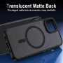 XTCASE Coque pour iPhone 12 / 12 Pro Compatible avec MagSafe, Noir | Magnétique, Recharge sans fil, Mat Translucide Case, PC Dur
