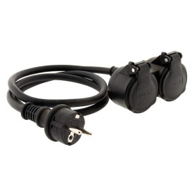 Prolongateur à Double tête pour Chantier HO7RN-F 16A 3G1,5mm² - Noir 1m - Zenitech