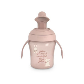Suavinex, Tasse Apprentissage avec Bec Rigide Anti-Râpage, Tasse Bébé Anti - Fuite, Gobelet Enfant avec Couvercle Rabattable et