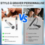 Stylo de gravure électrique rechargeable par USB avec 30 embouts, machine de gravure portable pour bijoux, bois, verre
