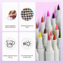 Arrtx OROS Lot de 66 marqueurs pastel à alcool avec pointe pinceau et pointe biseautée, adaptés pour la peinture, le coloriage, 