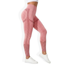 Legging Anti Cellulite Femme 3d Legging De Compression Femme Leggings,M,Rose,Sculptants Remontée Rapide Taille Haute Grande Élas