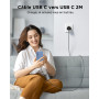 Chargeur USB C 45W, 2-Pack Prise USBC Chargeur Rapide et 2M Câbles pour Galaxy S26 S25 Ultra S24 S23 S22 S21 A57 A56 A55 A54 A37