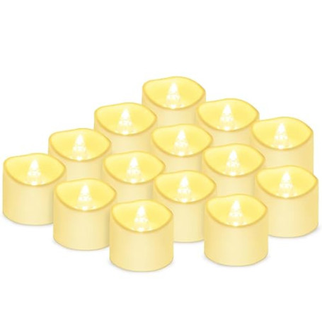 daphomeu Bougies LED Flamme Vacillante sans Flamme pour Noël, Mariage | Lot de 14, lumière chaude, flamme vacillante réaliste, s