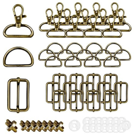 50pcs Mousqueton Sac a Main Couture Accessoires Mercerie Pour Sangle Sacs | Mousqueton Crochets Pivotant Anneaux en D Boucle en
