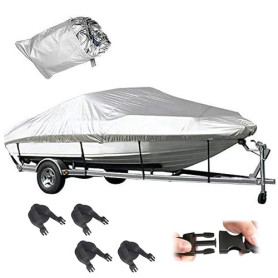 Bâche De Bateau pour Remorque,Très Résistante 210D,Housse De Bateau Imperméable,3 Couches Anti-UV,pour Yacht,Bateau De Pêche,Tri