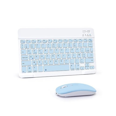 LAMA Clavier et Souris sans Fil Bluetooth, Clavier Universel Ultra-Mince Rechargeable pour Tablette, Compatible avec iPad/Tablet