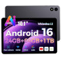 RebotAi 2026 Tablette 10 Pouces Android 16 avec Gemini AI, 16Go RAM + 64Go ROM + 1To TF, Widevine L1/WiFi 6/BT 5.2/5000mAh/Ident