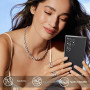 imluckies [3+2 Paillettes Protection Camera Objectif pour Samsung Galaxy S24 Ultra, HD Verre Trempé Anti-Rayures & Bling Anneau 
