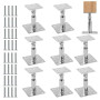 FIFIBANG Lot de 8 Supports de Poteau Réglables en Hauteur, 90 – 140mm Support de poteau à visser sur film galvanisé épais passiv