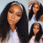 Perruque bandeau cheveux humain femme bresilienne bouclée Headband Wig Perruques de cheveux humains pour femmes Femme Noire Coul