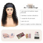 Perruque bandeau cheveux humain femme bresilienne bouclée Headband Wig Perruques de cheveux humains pour femmes Femme Noire Coul