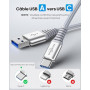Cable USB C Charge Rapide[1M+2M+3M/Lot de 3],Câble Chargeur pour Samsung Galaxy A51 A71 A32 A52 A72,S10 S9 S8 S10E S21 S20 Plus