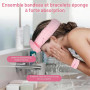 LOPHE Pinceaux Maquillage 51 Pièces, Set Professionnel Complet, Rose | Avec Éponges, Houppettes et Outils Nettoyage, Trousse Ran