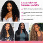 Tissage Cheveux Humains 16 18 20 Pouces 12A Water Wave Bundles Human Hair Cheveux Brésiliens Vierges 100% Non Traités Curly Bund