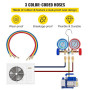 VEVOR Kit Pompe à Vide Climatisation 4 CFM (113 L/min) Kit de Pompe à Vide Automatique 1/3 HP avec 3 Tuyaux 1720 tr/min pour Cli