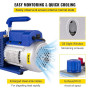 VEVOR Kit Pompe à Vide Climatisation 4 CFM (113 L/min) Kit de Pompe à Vide Automatique 1/3 HP avec 3 Tuyaux 1720 tr/min pour Cli