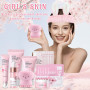 Sakura Ensemble de Soins de la Peau 18 Pièces,Kit Soins La Peau Hydratants | Avec nettoyant,Crème,Sérum,Sérum pour les yeux,Masq