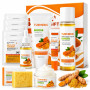 Kurkuma Set de Soins de la Peau pour le Visage, Ensemble de Cadeau de Soins pour la Peau pour Femmes