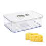 GZRXIOUS Boite a Fromage pour Frigo, 1250 ML Avec Couvercle et Etiquette Boite de Rangement Frigo avec Dateur Boites Fromages Em