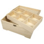 Rayher 62196000 coffret en bois avec insert 2 pièces 28 x 18 x 13 5 cm 6 compartiments, Multicolore, 2.85 x 1.89 x 1.37 cm