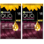 Garnier Coloration Permanente - Sans Ammoniaque - Aux Huiles Naturelles de Fleurs - Violine Profond (4.26) - Olia Vivids (Lot de