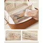 bagsmart Trousse de Maquillage Voyage Femme PU Cuir avec PVC Compartiment | 23,5x10,5x11cm Imperméable Trousse de Toilette Vanit