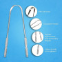 HOKIN Gratte langue pour adultes Gratte-langue acier inoxydable mauvaise haleine traitement 100% Métal Tongue Scraper Cleaner po