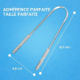 HOKIN Gratte langue pour adultes Gratte-langue acier inoxydable mauvaise haleine traitement 100% Métal Tongue Scraper Cleaner po