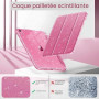 FINTIE Coque Pailletée pour iPad A16 11e Génération 11"/iPad 10e Gén 10.9" | Étui Scintillant avec Porte-Stylet, Housse Transpar