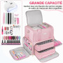 IVODEELA Organiseur de Vernis à Ongles,Sac de Rangement Vernis à Ongle pour 80 Bouteilles 15 ML et Lampe à Ongles,Sac Organisate