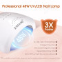 ROSALIND 48W Lampe Kit Ongle Gel UV Complet 14 Couleurs Gel Construction | Gel Construction Ongle UV Kit avec Lime A Ongles Elec