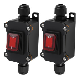 2 Pièces Interrupteur Étanche à Cordon IP65 avec Voyant Rouge, 220V 30A, Interrupteurs Marche Arrêt à Basculer DPST pour Applica