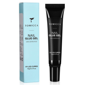 TOMICCA  Solide Colle Faux Ongles - 4 en 1 Adhésif Ultra 15g | Colle Adhésive Super Forte Strass Bijoux Décorations Tube Pratiqu