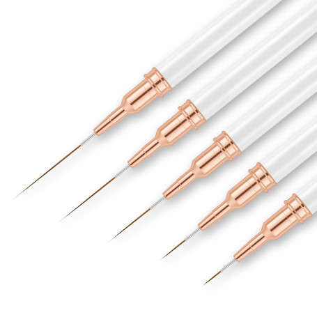 AYBUY Lot de 5 Pinceaux pour Nail Art, Pinceaux Liner de Détail | Pinceau Nail Art Ongles, Pour Gel, Les Lignes Longues, Détails
