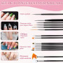 2 Sets Supports à Ongles Magnétiques en Acrylique, 15 Pinceaux pour Ongles, avec 200 Bandes Adhésives Double Face, Porte-Ongles,