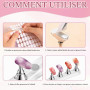 2 Sets Supports à Ongles Magnétiques en Acrylique, 15 Pinceaux pour Ongles, avec 200 Bandes Adhésives Double Face, Porte-Ongles,