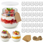 Hbazzor 200ml pot yaourt en verre avec couvercle -30 pièces petit pots en Verres à dessert transparents avec couvercle pour pudd